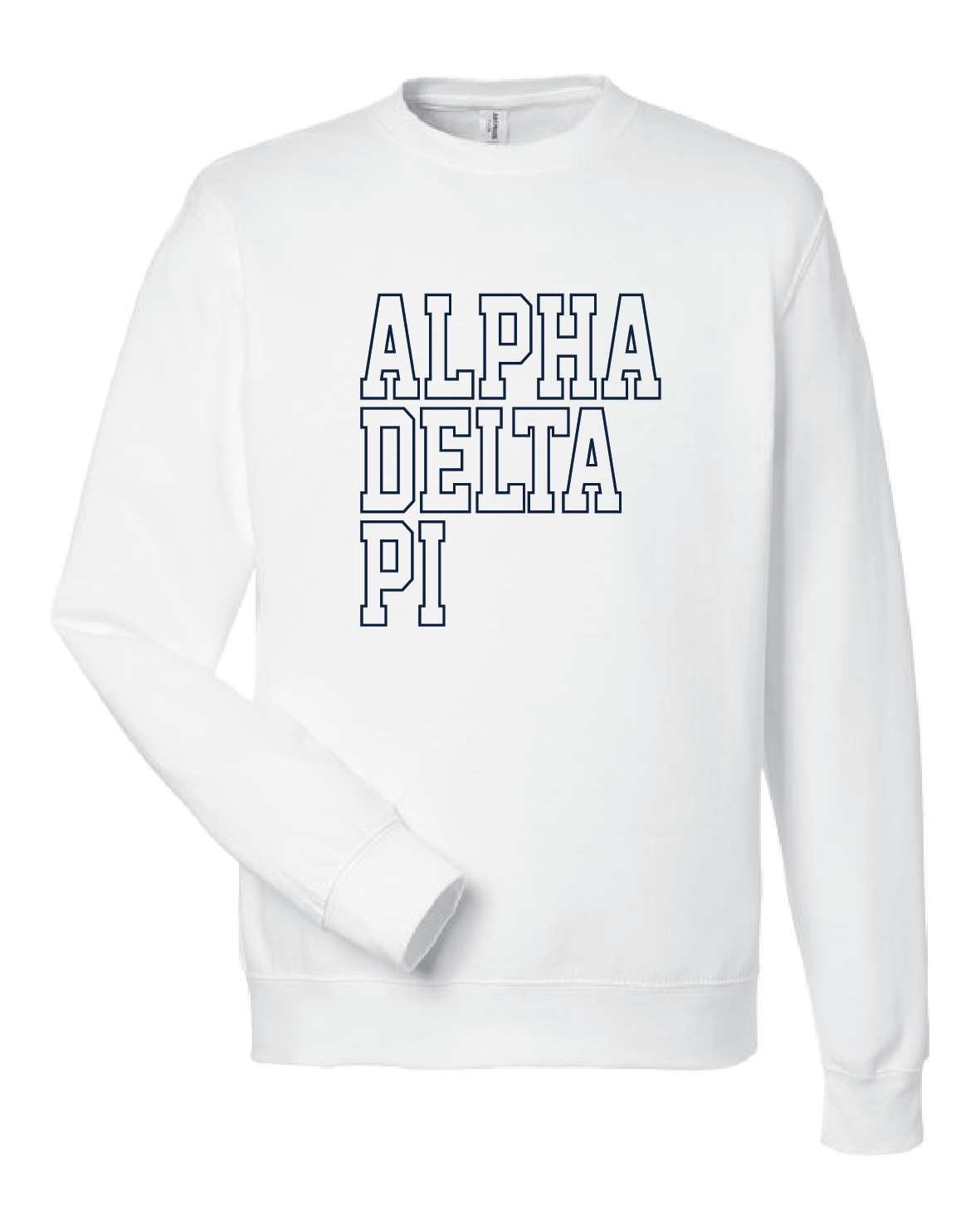 WS - Alpha Delta Pi Block Crewneck (min qty 6) $32 / $70