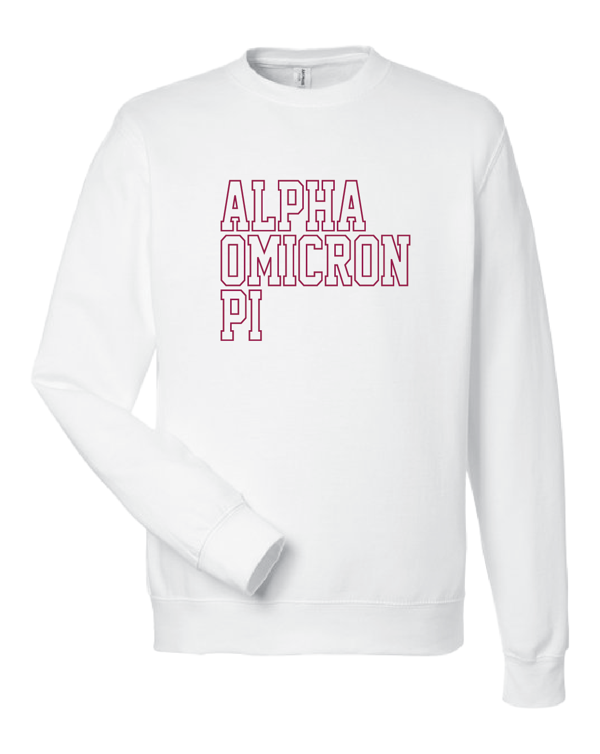 WS - Alpha Omicron Pi Block Crewneck (min qty 6) $32 / $70