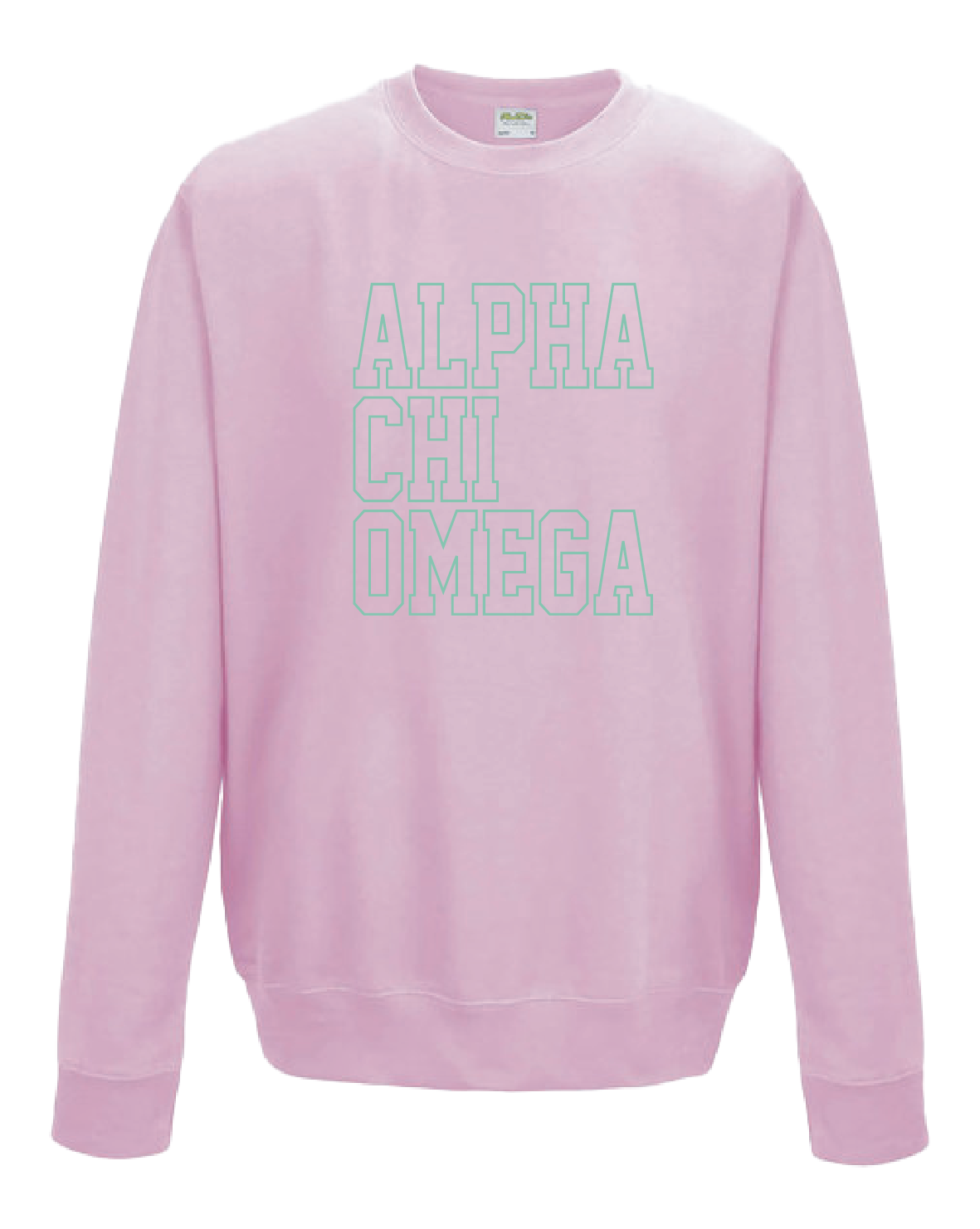 WS - Alpha Chi Omega Block Crewneck (min qty 6) $32 / $70