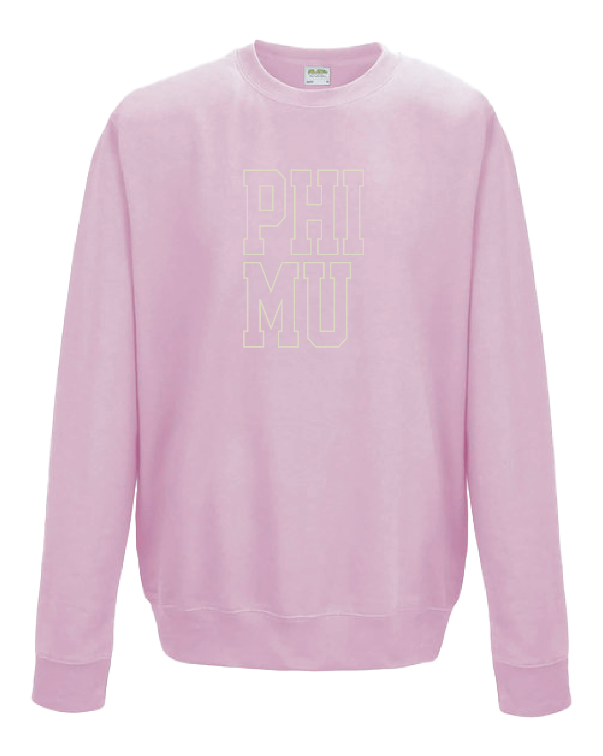 WS - Phi Mu Block Crewneck (min qty 6) $32 / $70