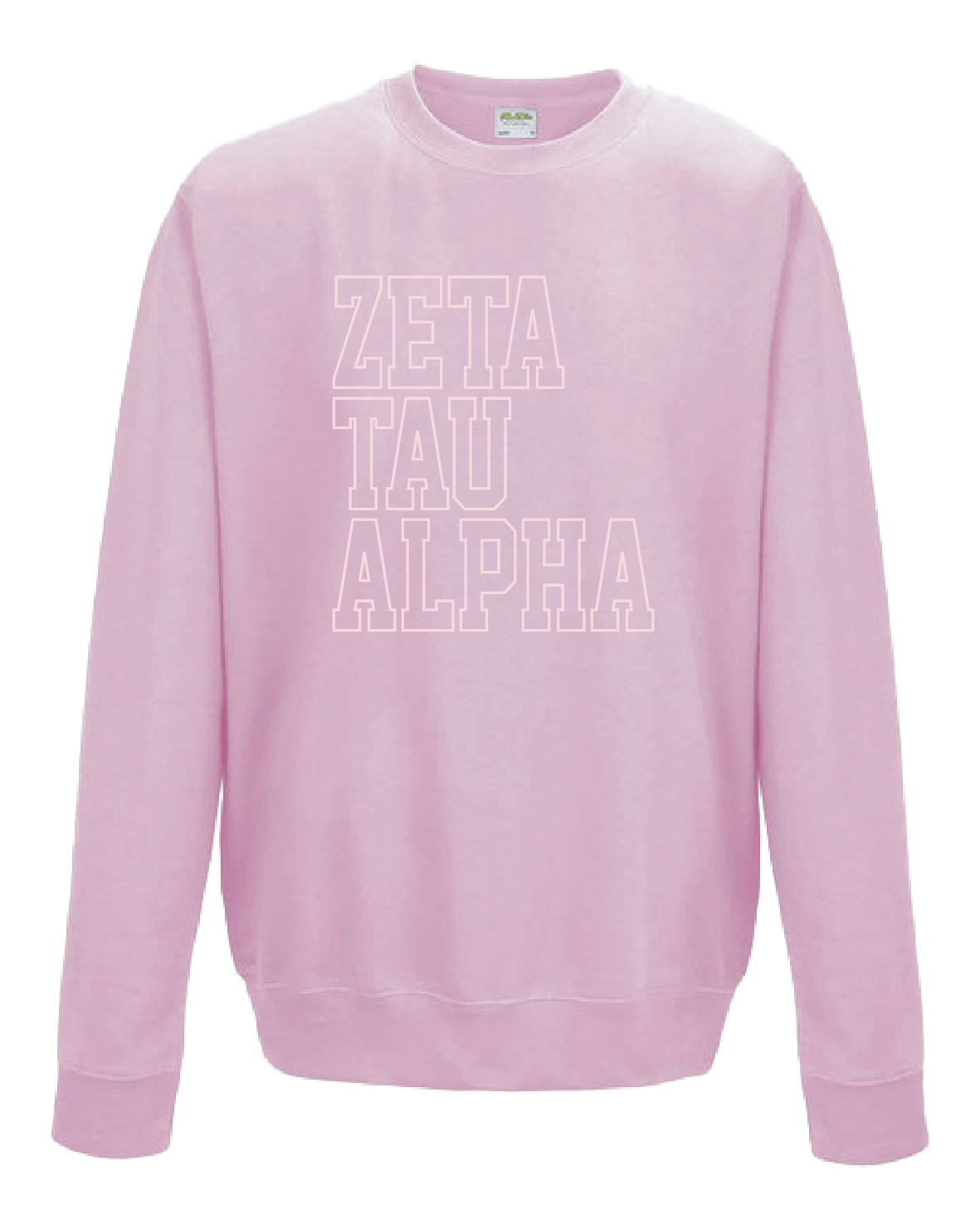 WS - Zeta Tau Alpha Block Crewneck (min qty 6) $32 / $70