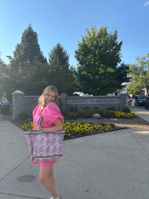 Floral Quilted Tote Bag