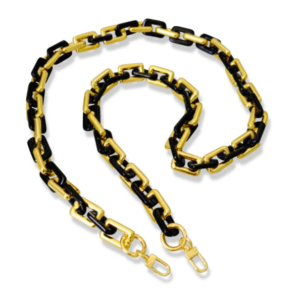 Kristalize Jewelry

Black acrylic with gold cell chain