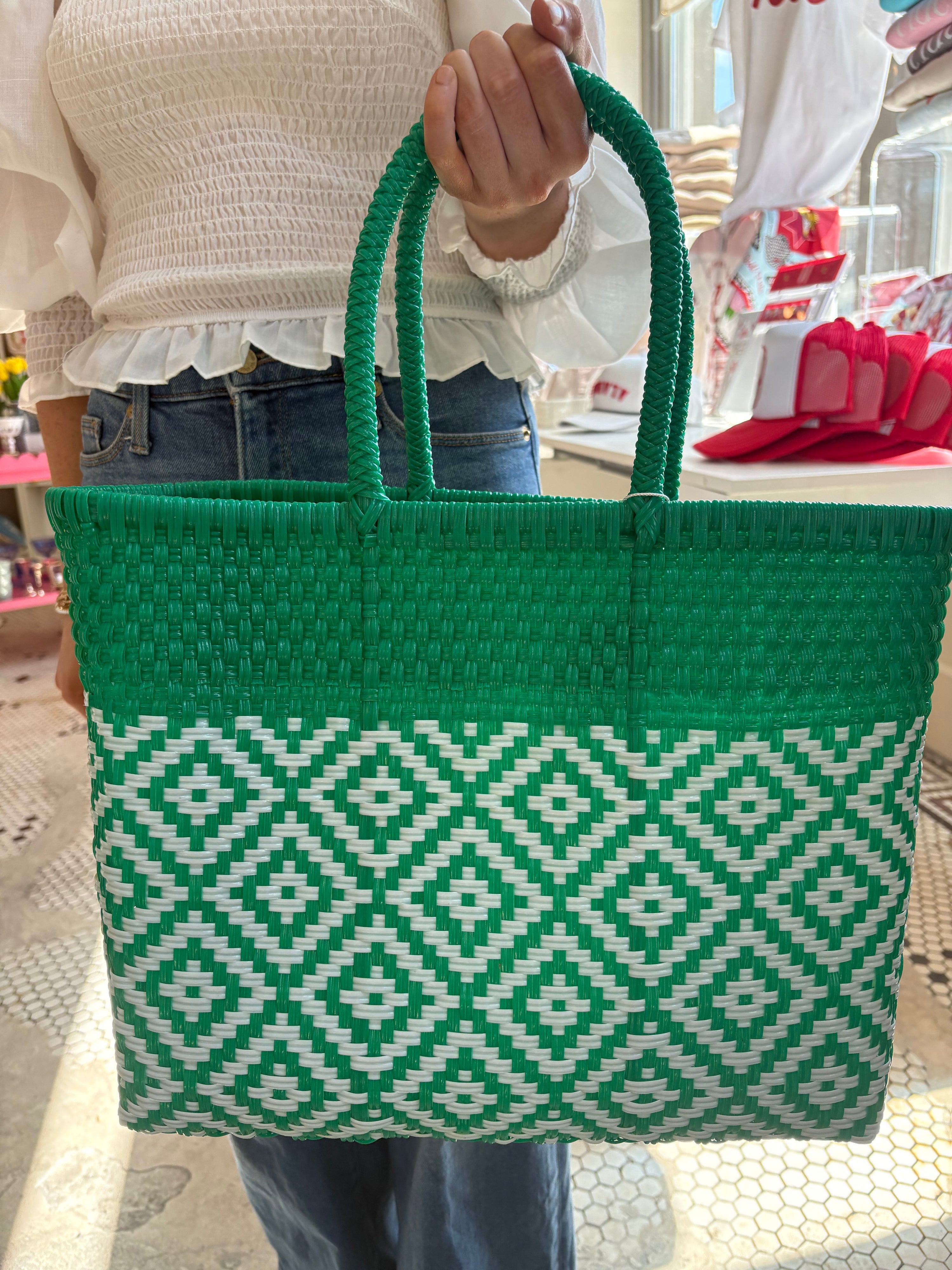 Medium PVC Woven Tote