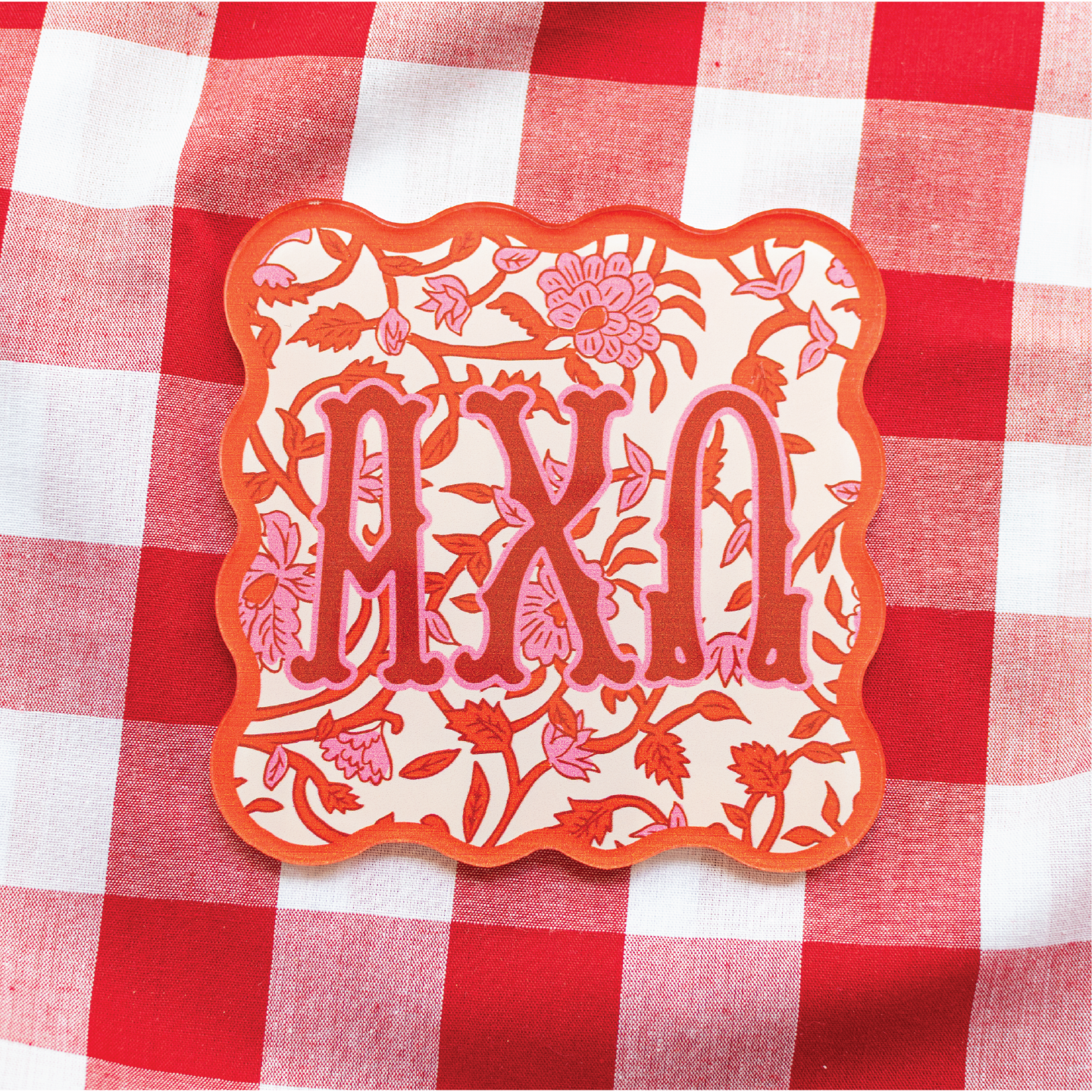 Sorority Block Print Acrylic Coasters