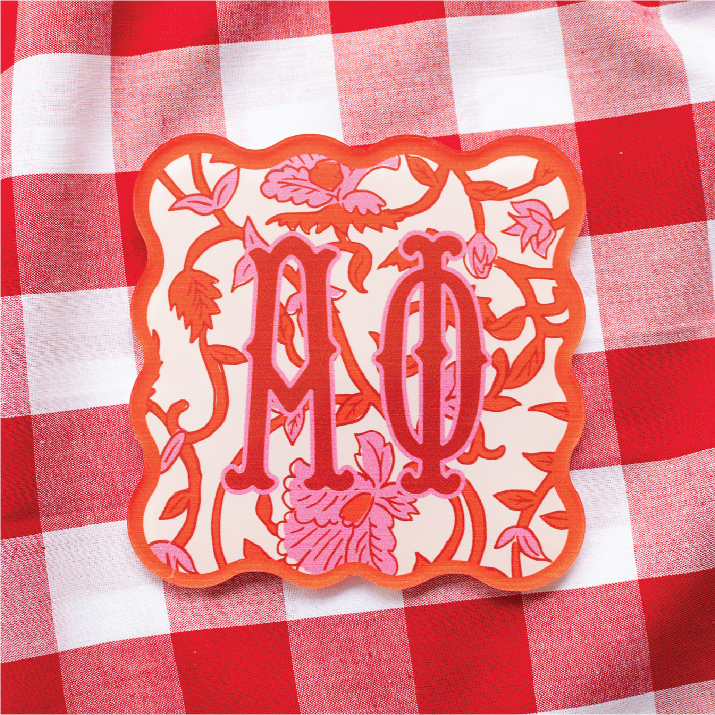 Sorority Block Print Acrylic Coasters