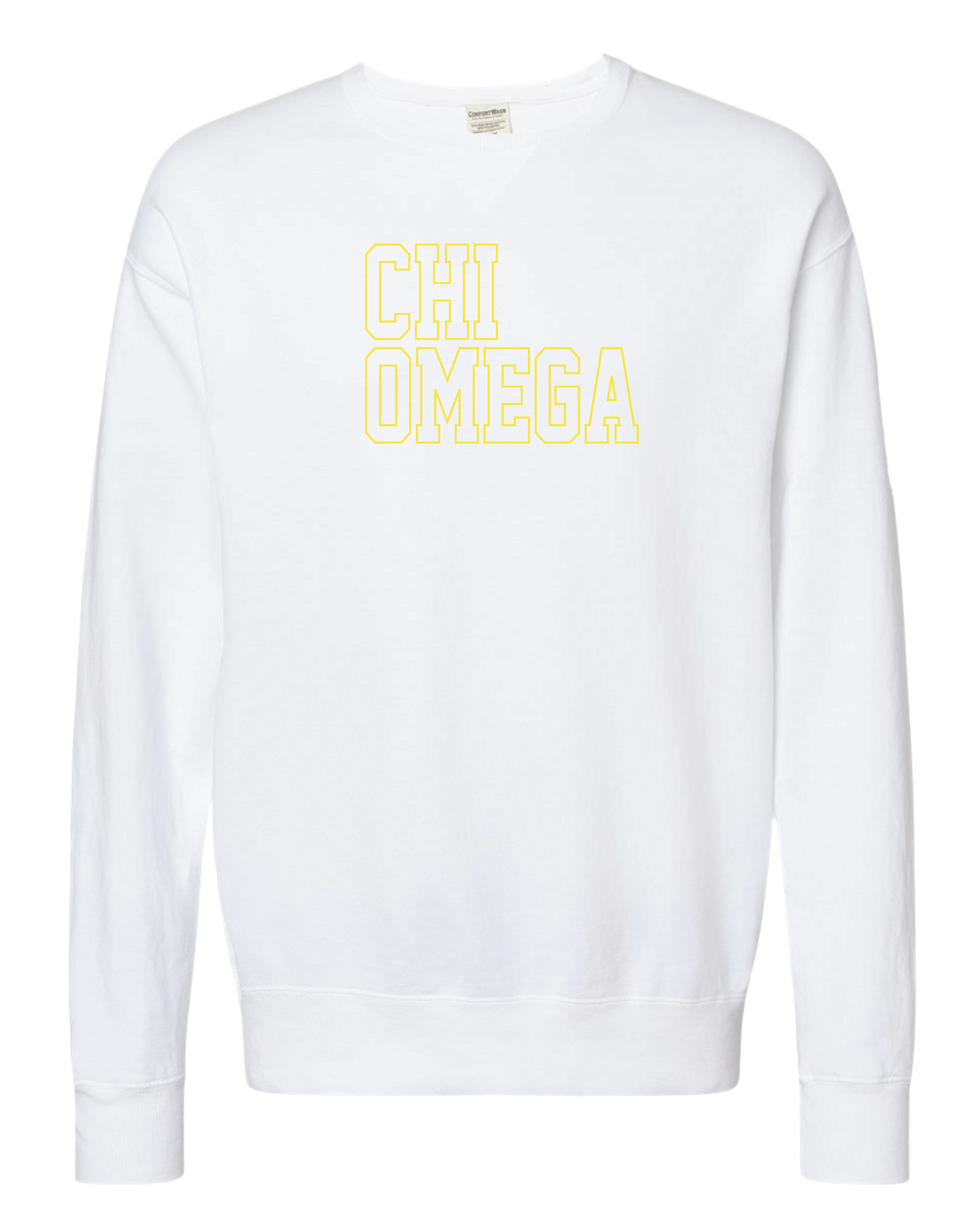 Chi O Block Letter Embroidered Crewneck