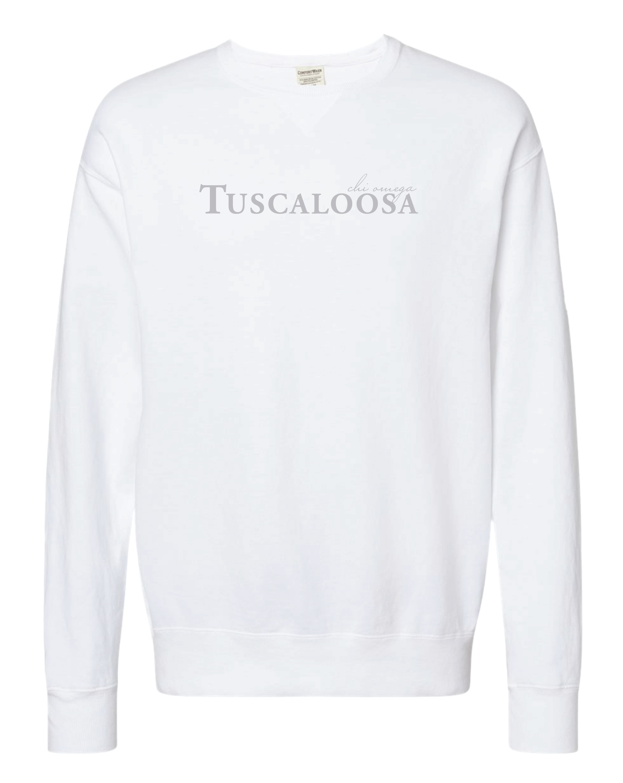 Chi O Tuscaloosa Tonal Embroidered Crewneck