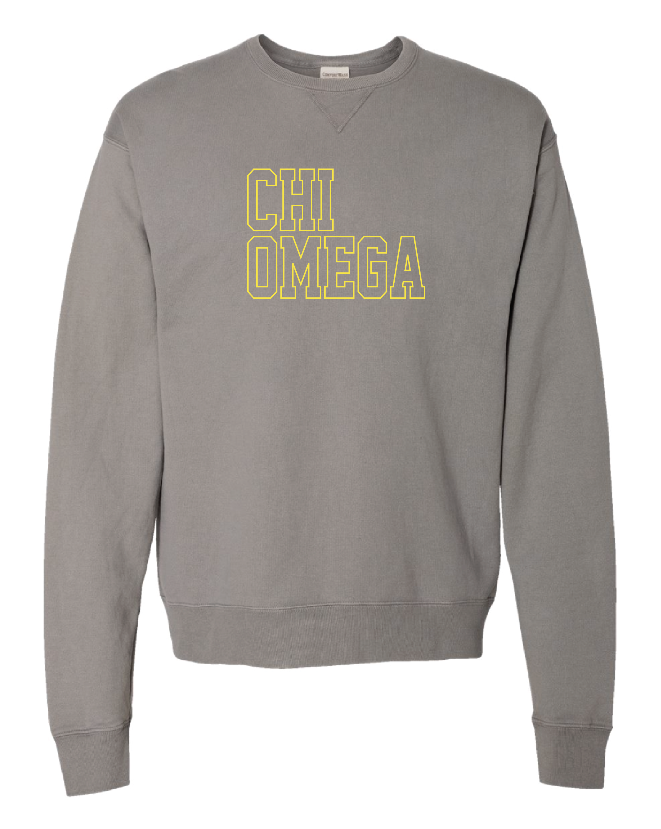 Chi O Block Letter Embroidered Crewneck