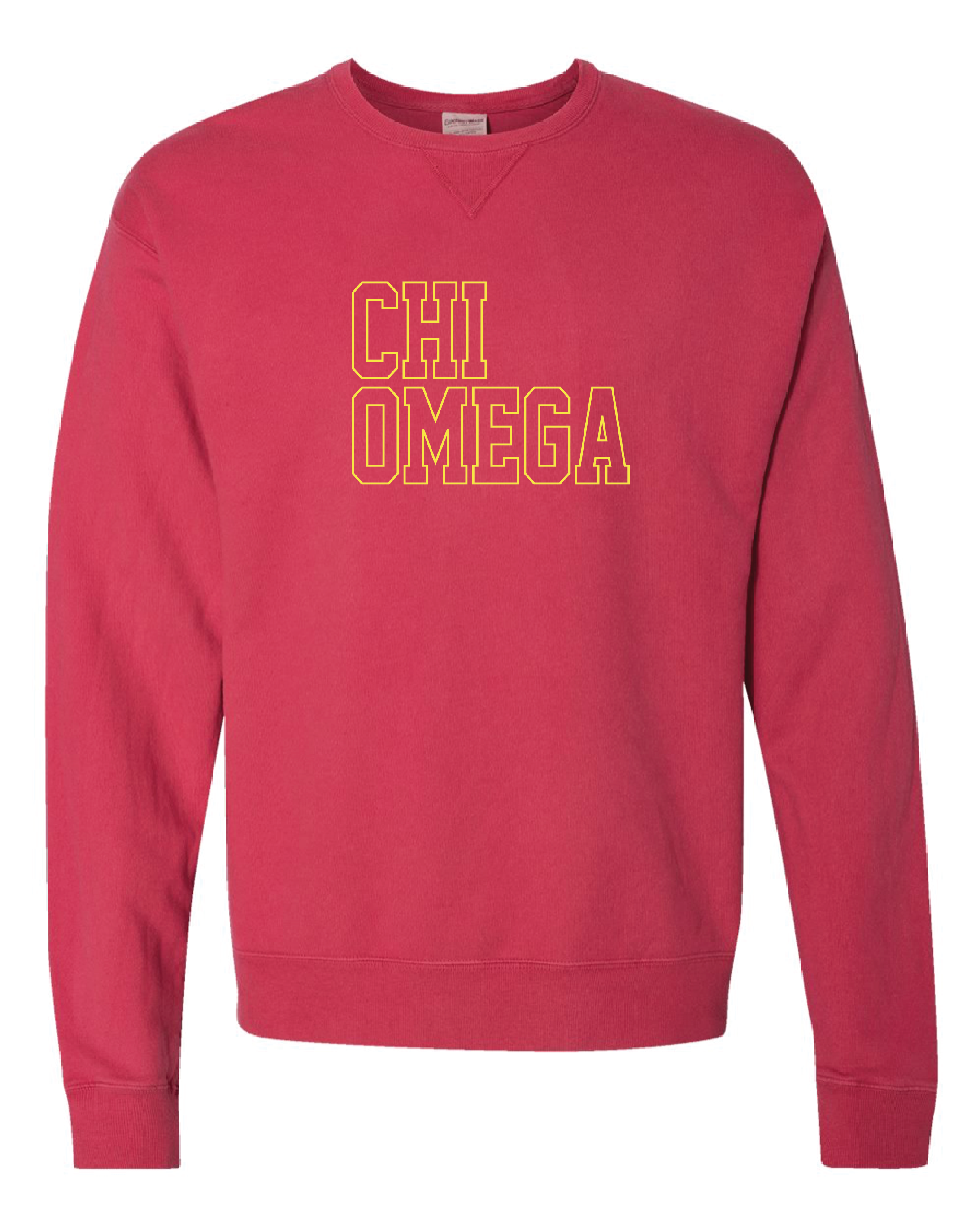 Chi O Block Letter Embroidered Crewneck