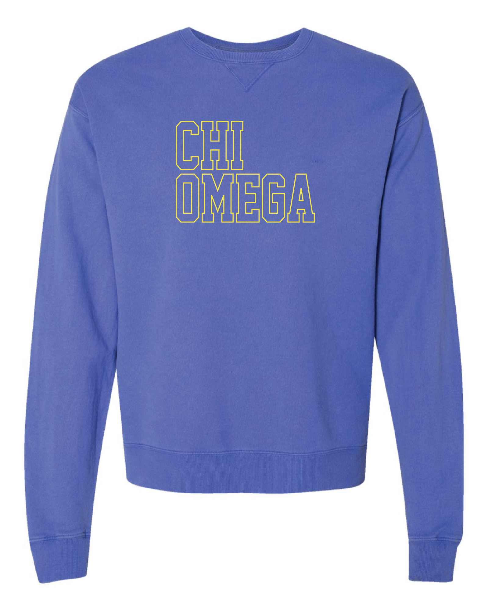 Chi O Block Letter Embroidered Crewneck