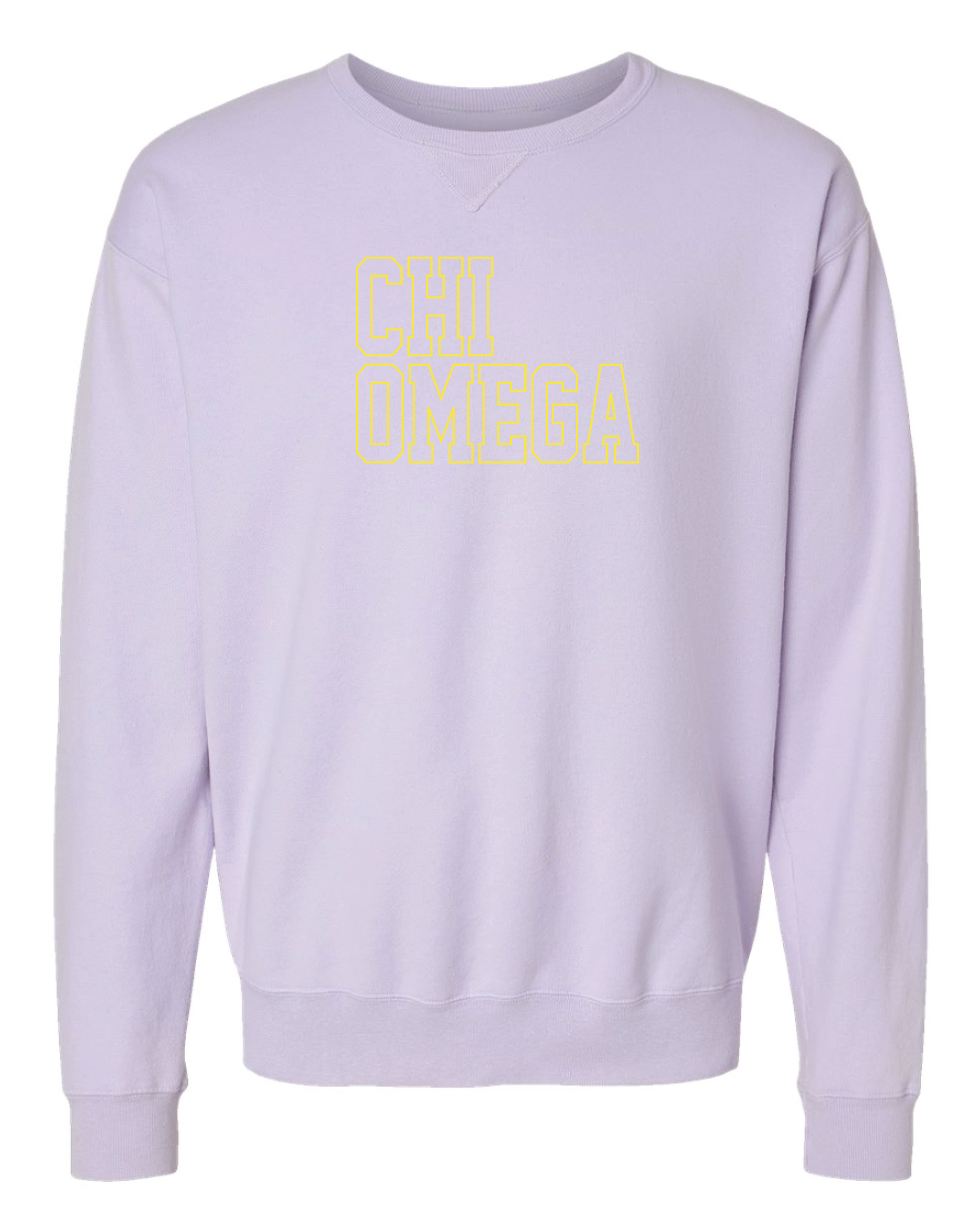Chi O Block Letter Embroidered Crewneck