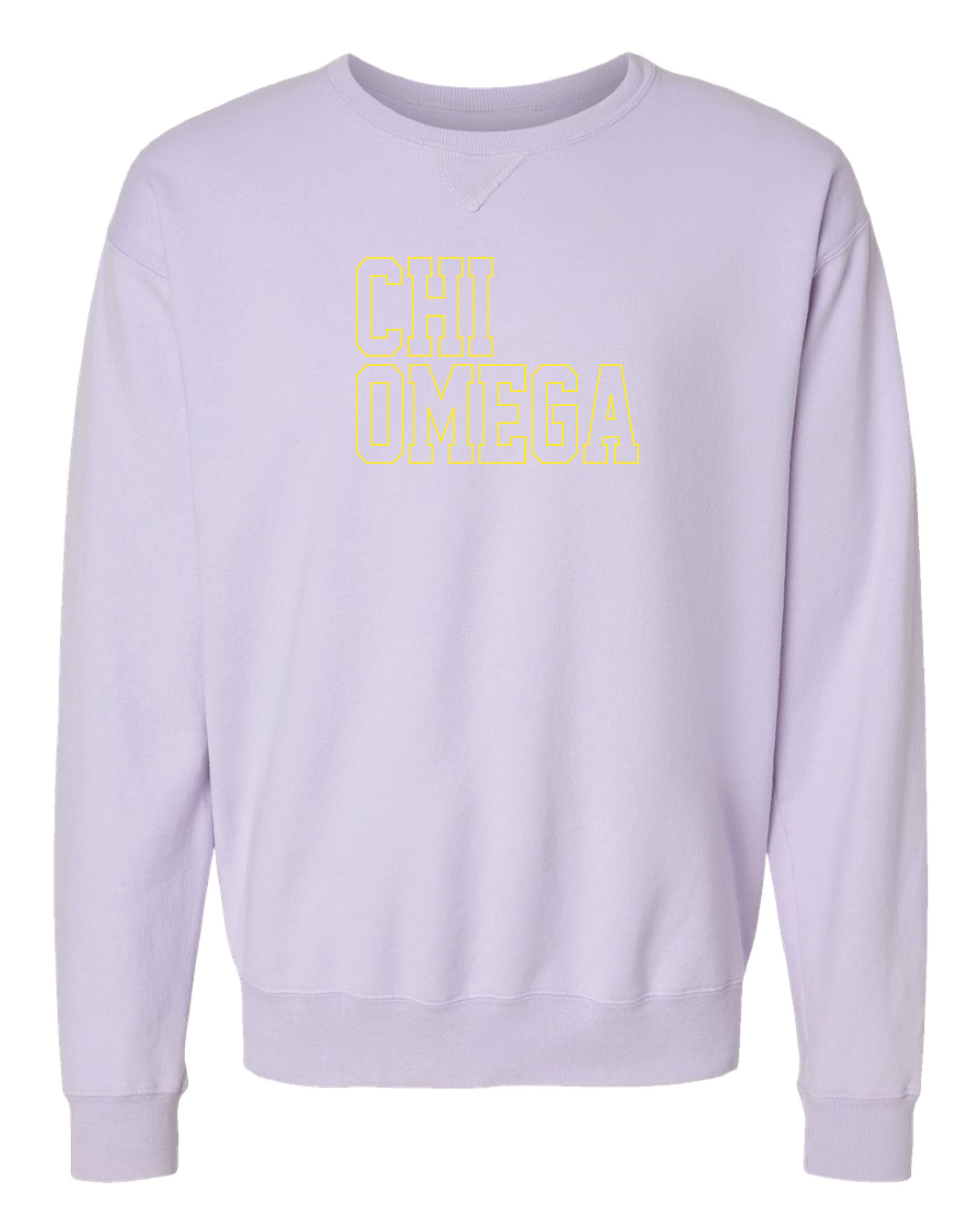 Chi O Block Letter Embroidered Crewneck