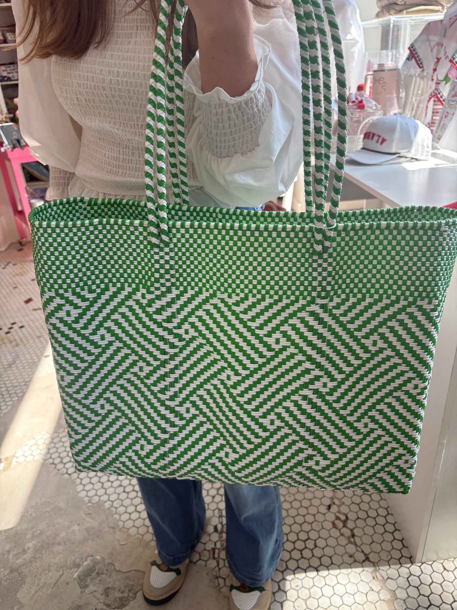 Extra Large PVC Woven Tote