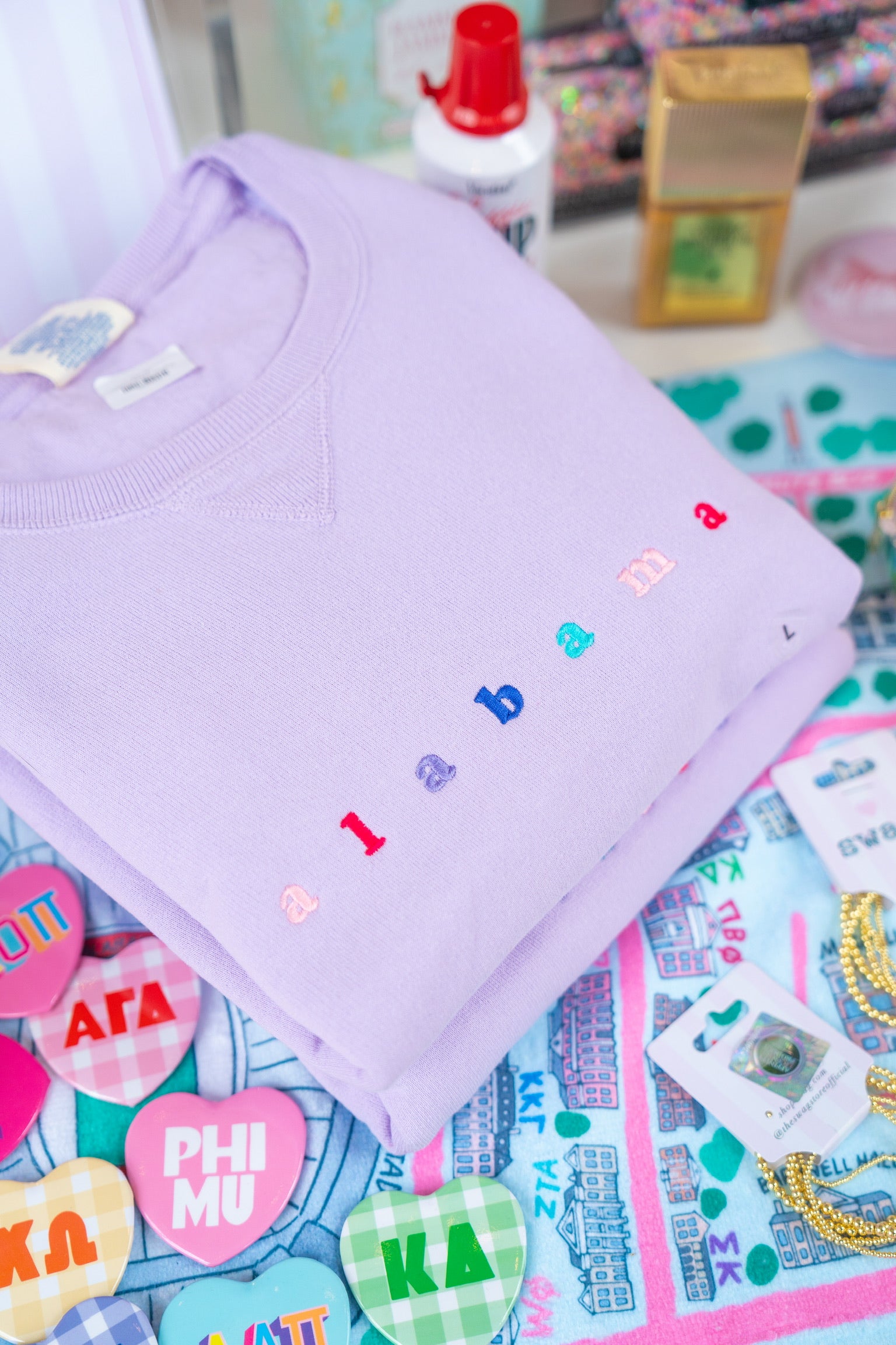 Alabama Bubble Letter Embroidered Sweatshirt