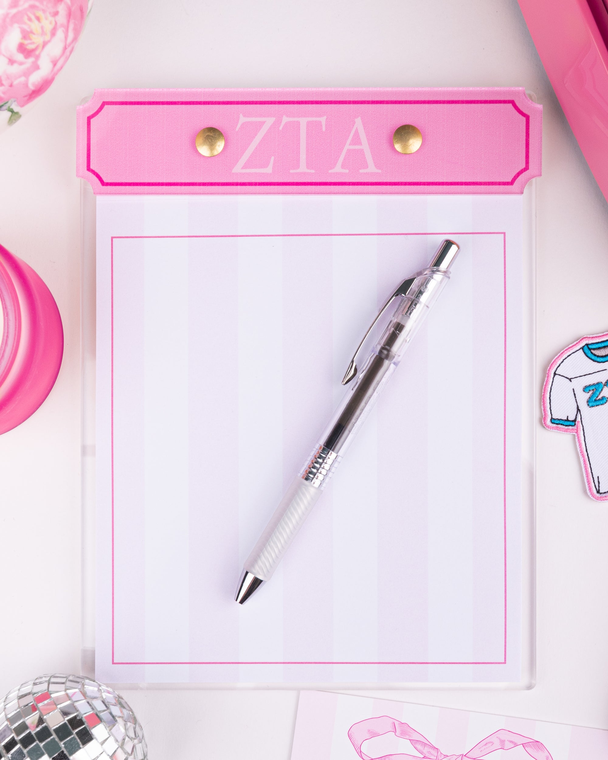 Chic Greek Acrylic Notepad
