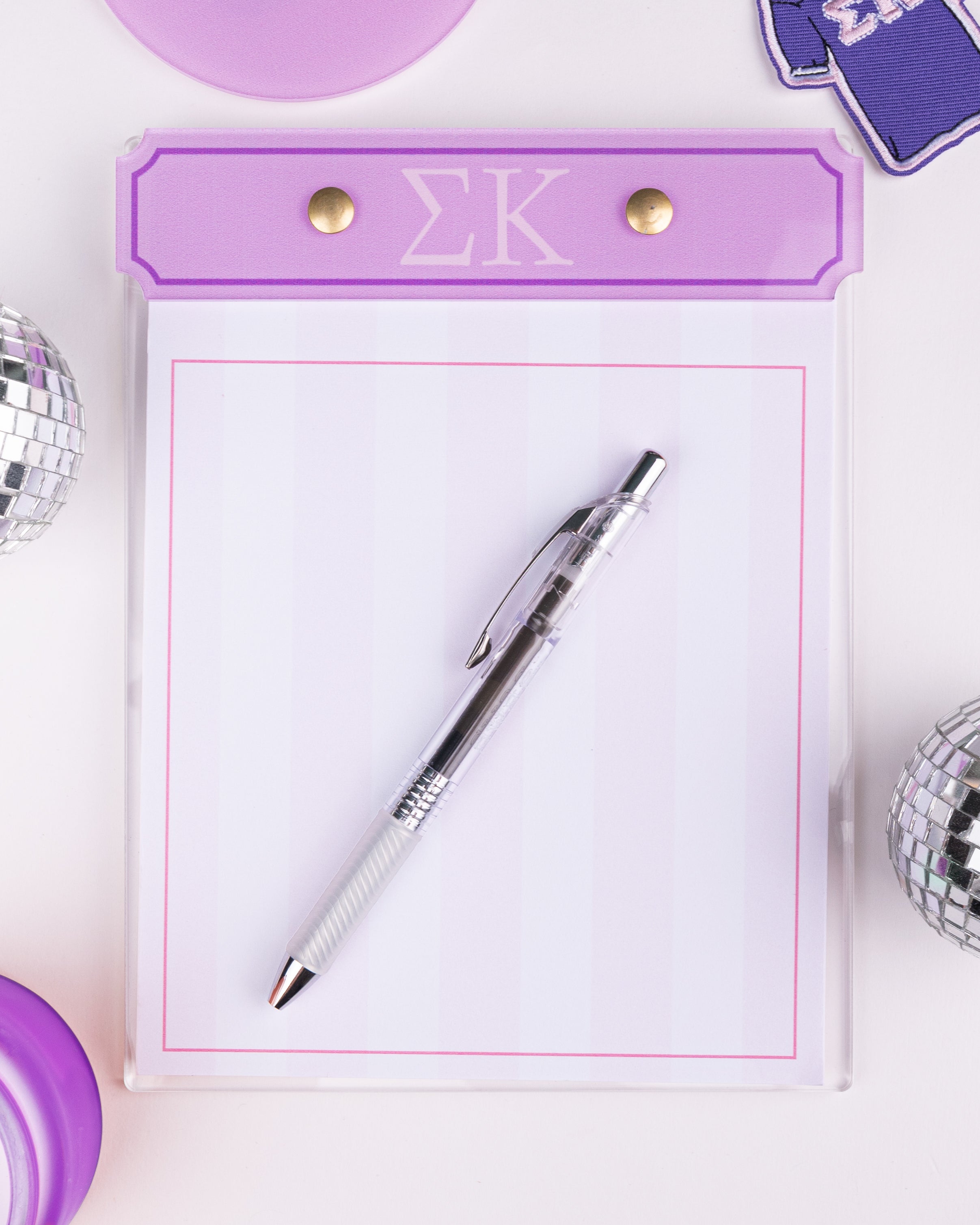 Chic Greek Acrylic Notepad