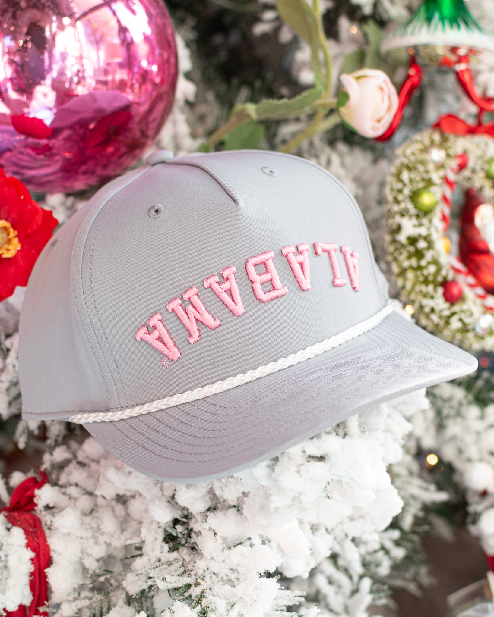 Upside Down Alabama Grey and white Trucker Hat