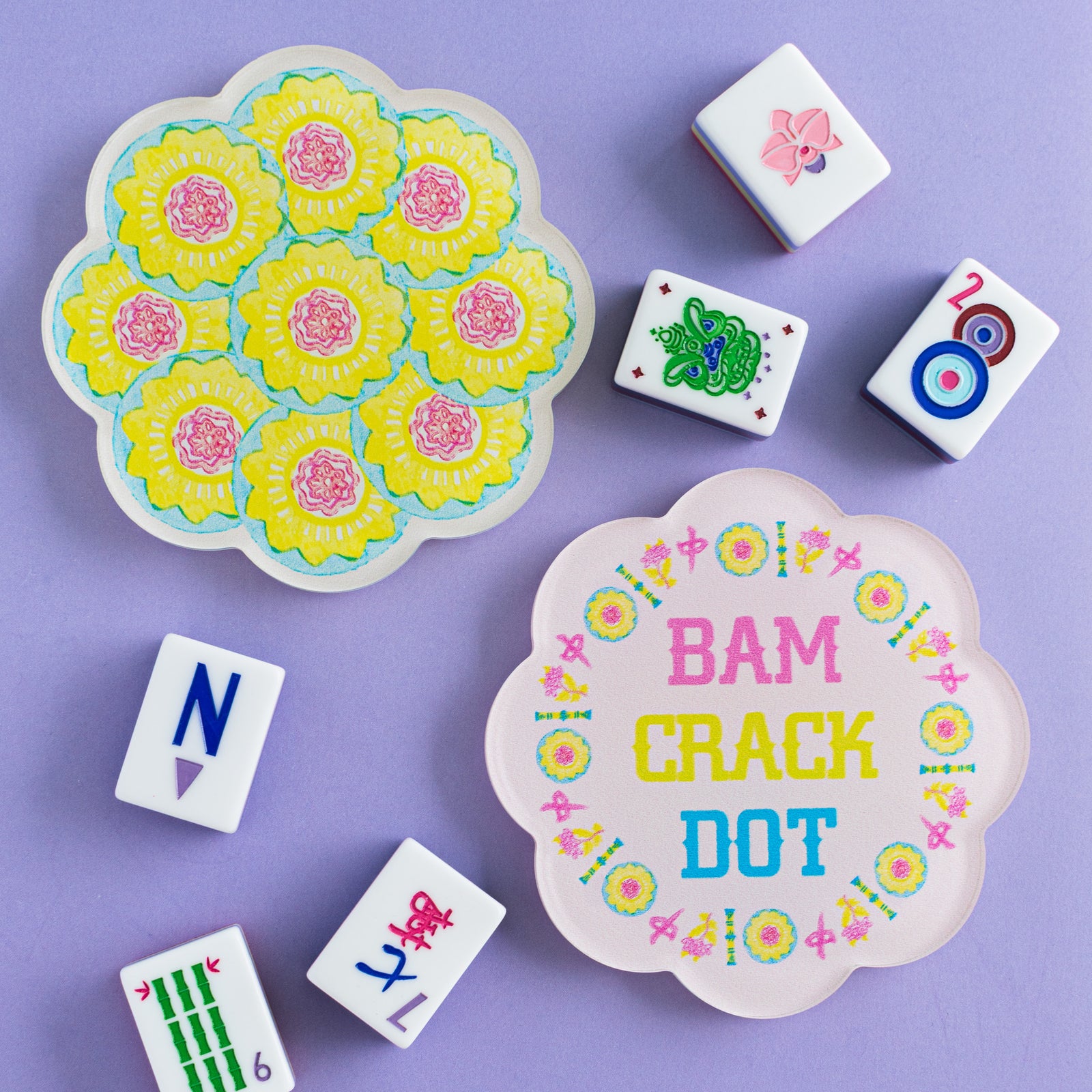 Bam Crack Dot Thick Acrylic Coasters