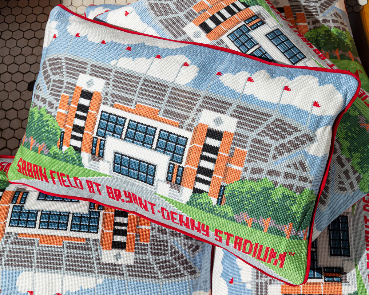 Large Needlepoint Stadium Pillow