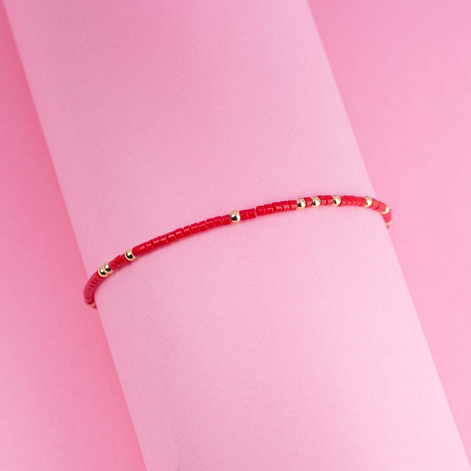 WS - Red Beaded Bracelet