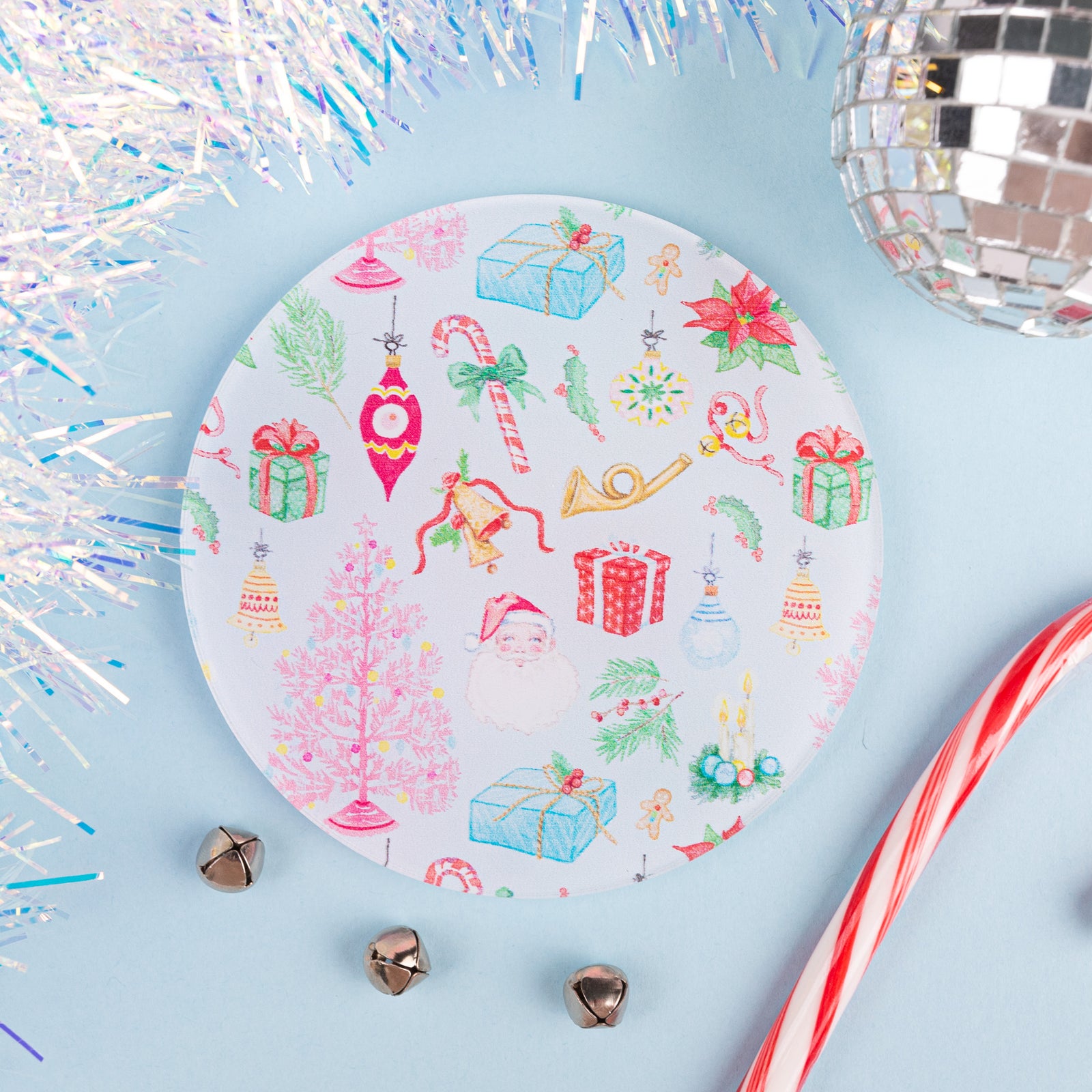 WS - Blue Christmas Nostalgia Coaster Set of 4 coasters (min qty of 3 sets) $20 / $40 per set