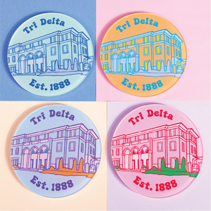 Sorority Acrylic Popart Coasters (Set of 4 - University of Alabama Houses)