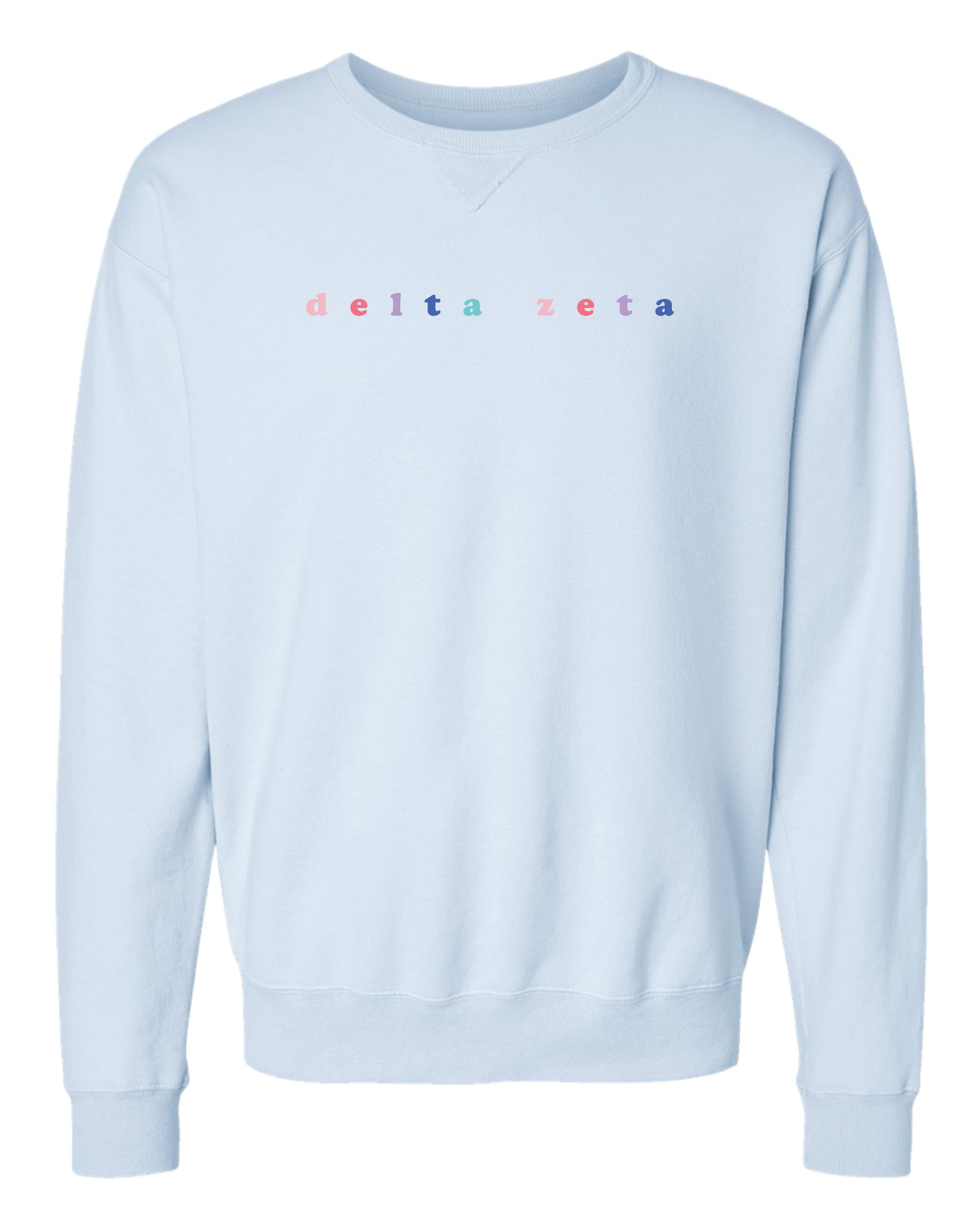 Sorority Multicolor Embroidered Soothing Blue Sweatshirt