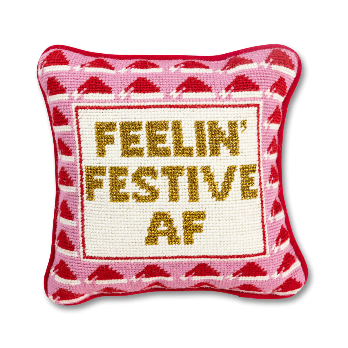 Festive AF Needlepoint Pillow - Furbish