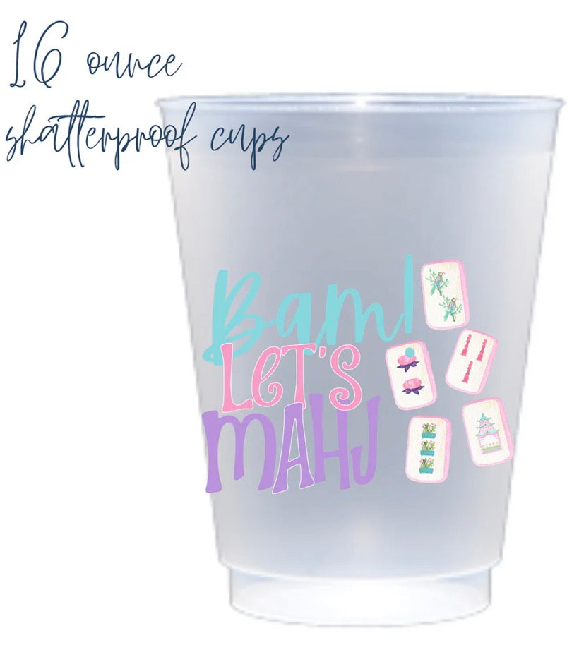 Bam Let's Mahj | Mahjong Shatterproof Cup | Set of 6