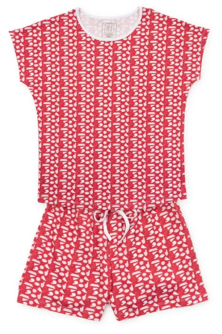 Riley Women's Pajama Short Set - Pep Rally Red