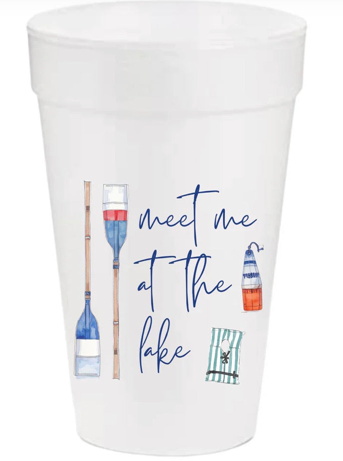 Meet Me at the Lake Styrofoam Cups | 20 oz Set of 10