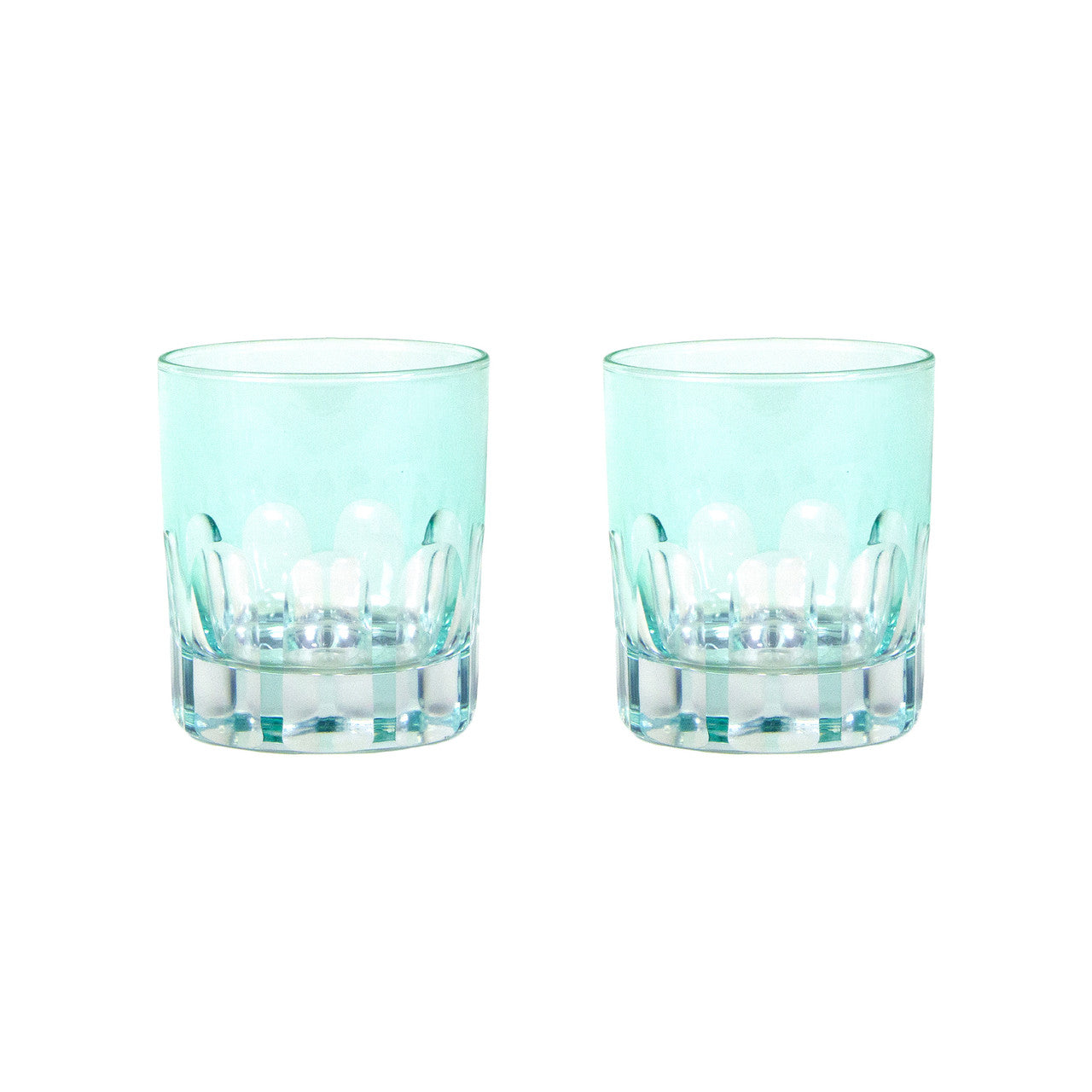 RIALTO GLASS OLD FASHION SET/2, MENTHE