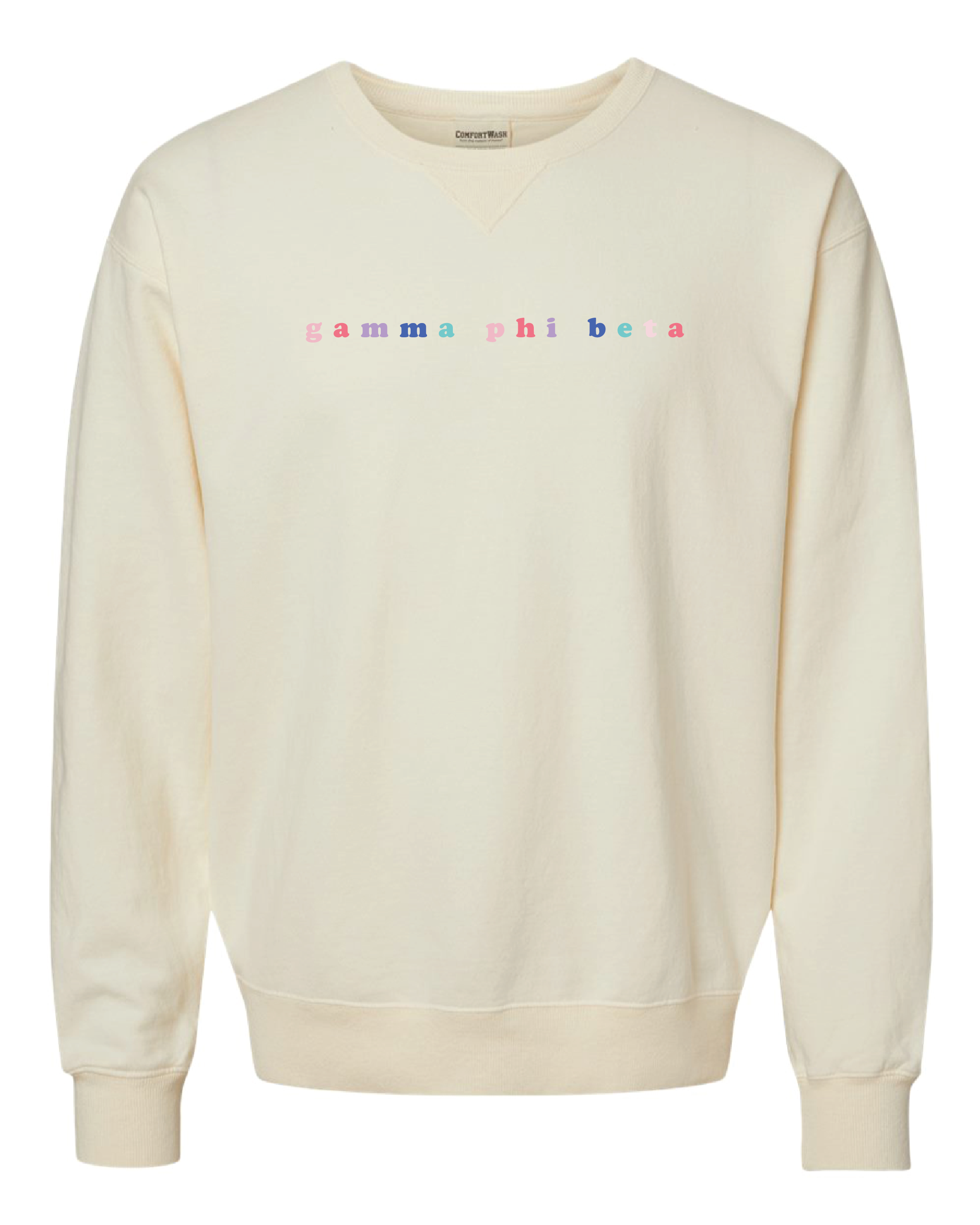 GPhi Bubble Letter Rainbow Crewneck