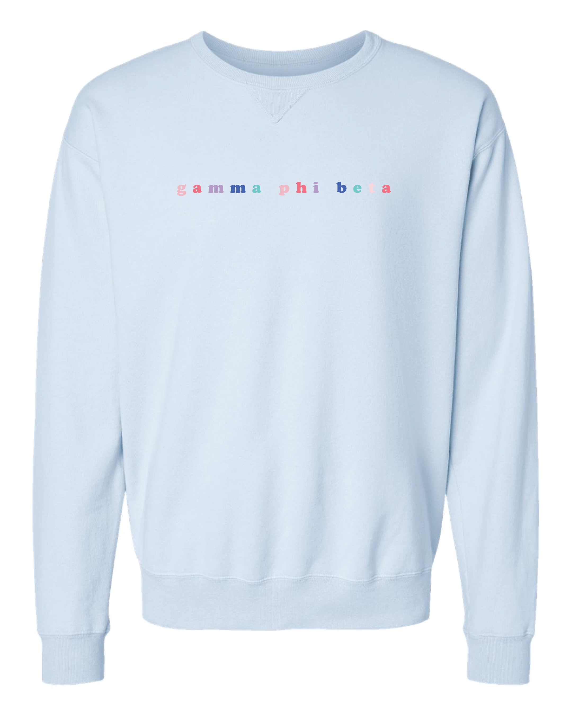 GPhi Bubble Letter Rainbow Crewneck