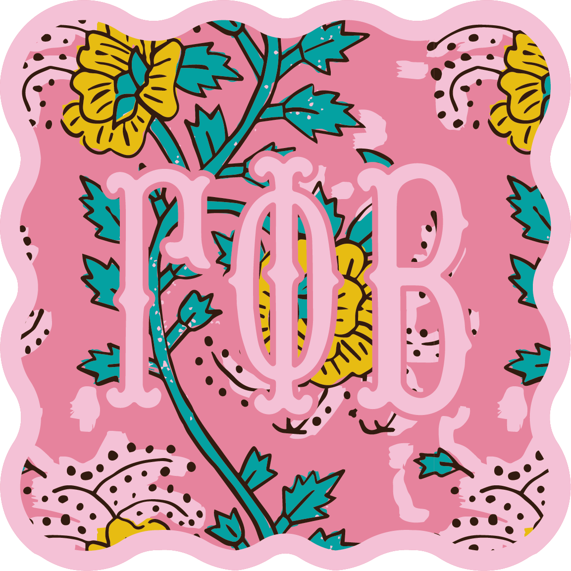 Sorority Block Print Acrylic Single Coasters