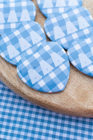 Gingham Heart Buttons