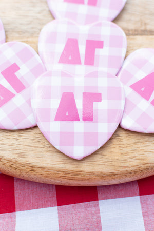 Gingham Heart Buttons