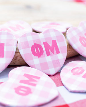 Gingham Heart Buttons