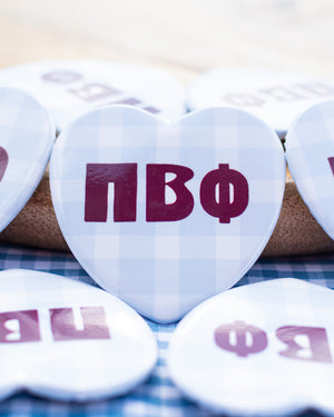 Gingham Heart Buttons