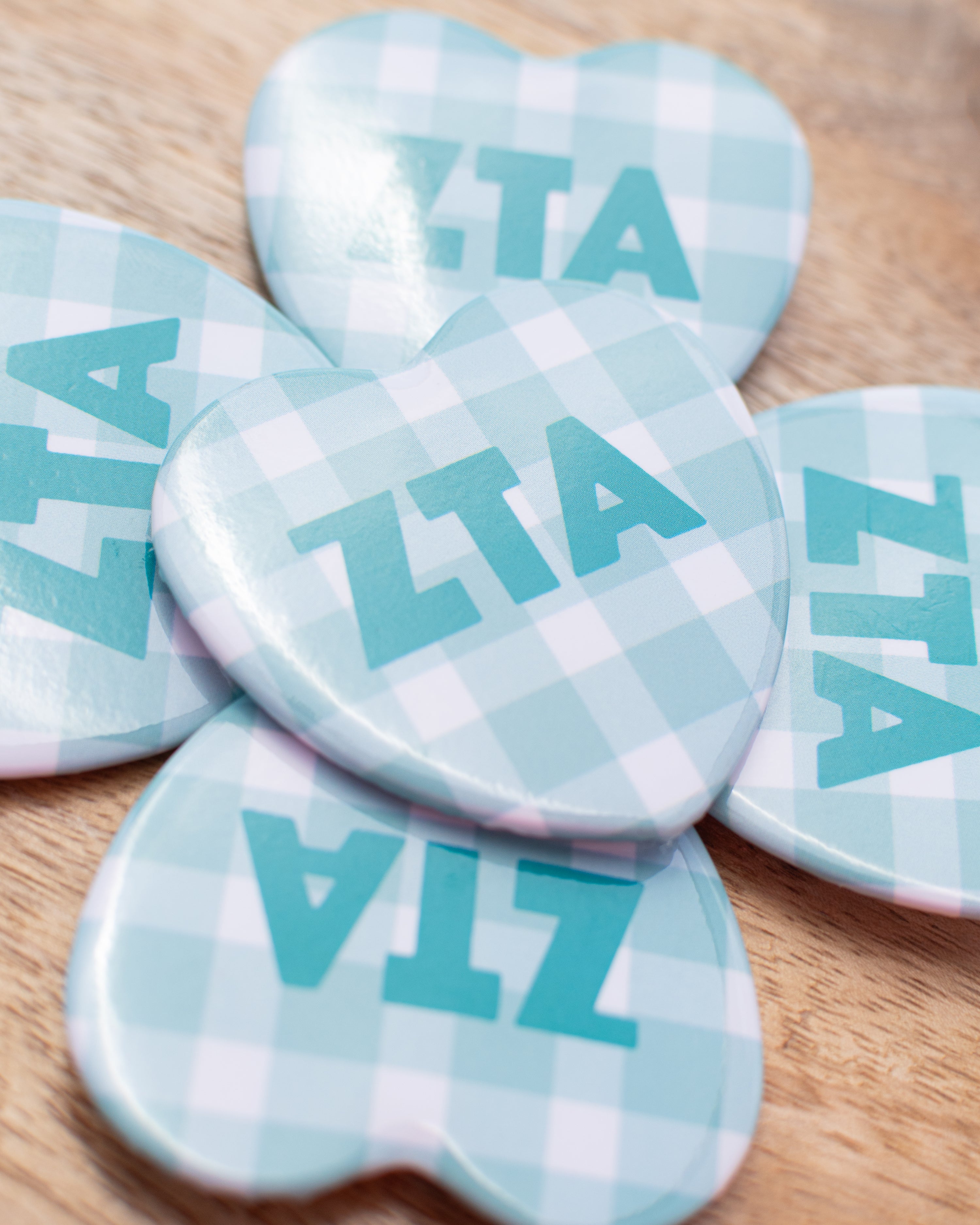 WS - Gingham Heart Buttons(min qty 6) $2.5 / $5