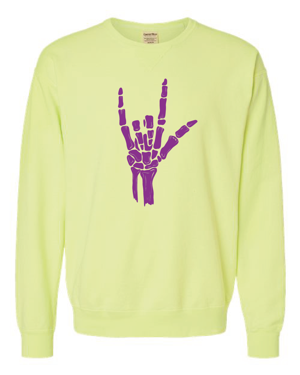 ILY Skeleton Crewneck Adult Purple Imprint