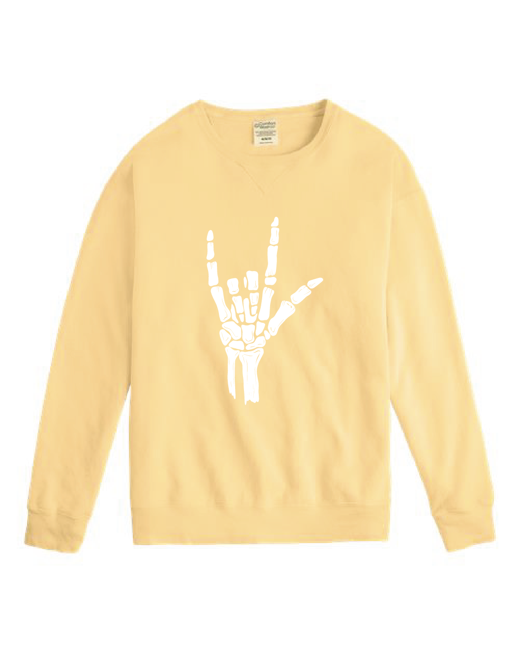 ILY Skeleton Crewneck Adult White Imprint