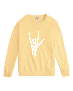 ILY Skeleton Crewneck Adult White Imprint