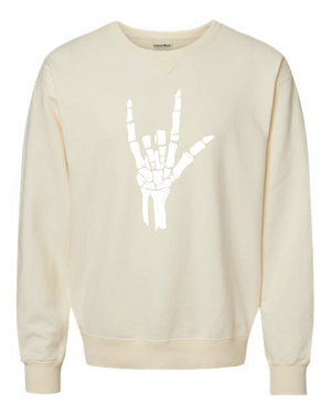 ILY Skeleton Crewneck Adult White Imprint