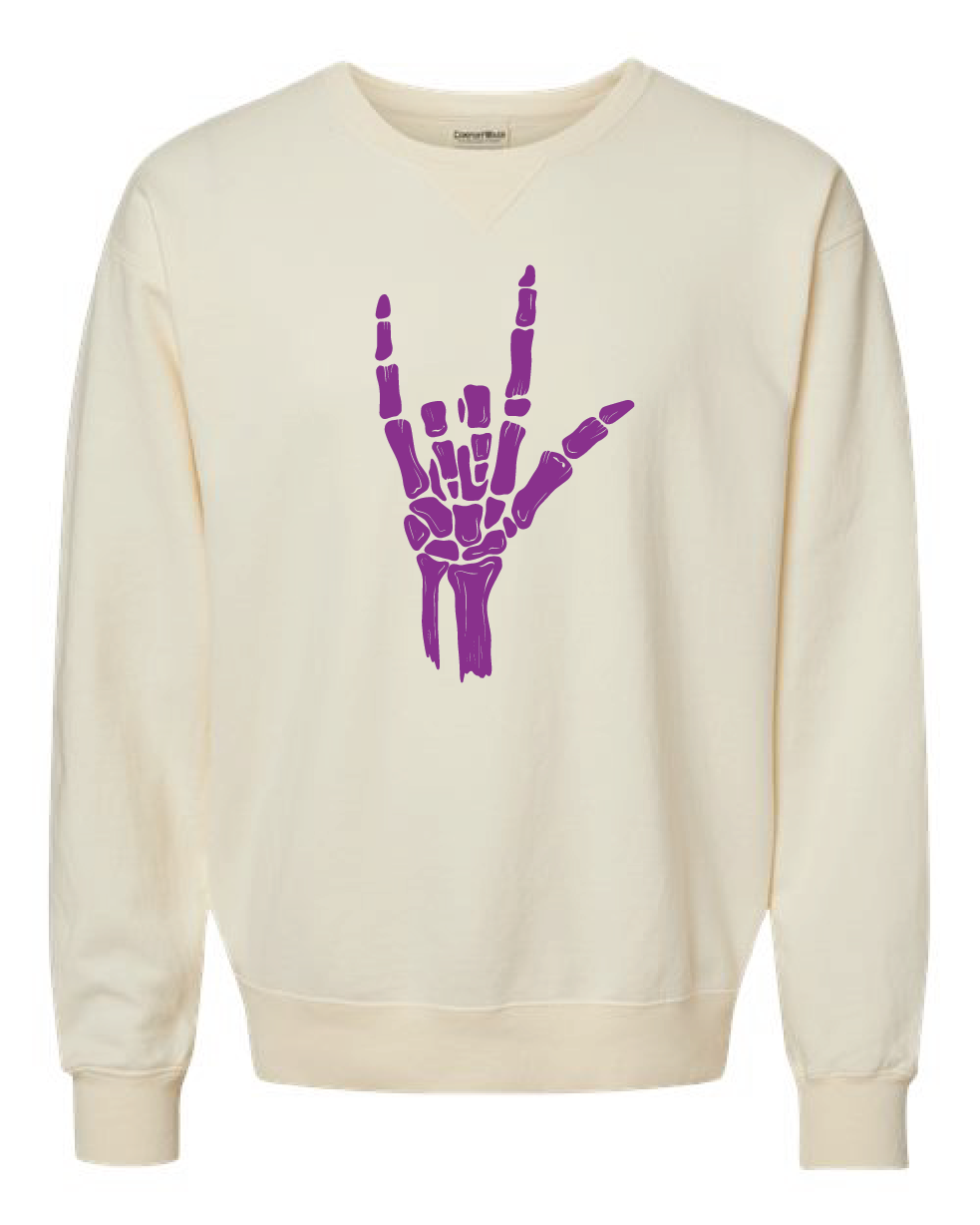 ILY Skeleton Crewneck Adult Purple Imprint