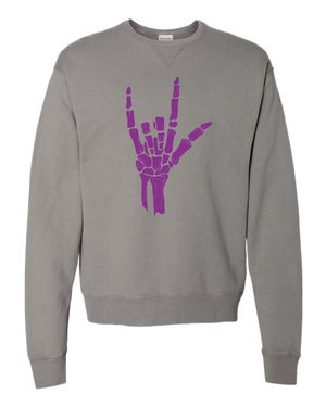 ILY Skeleton Crewneck Adult Purple Imprint