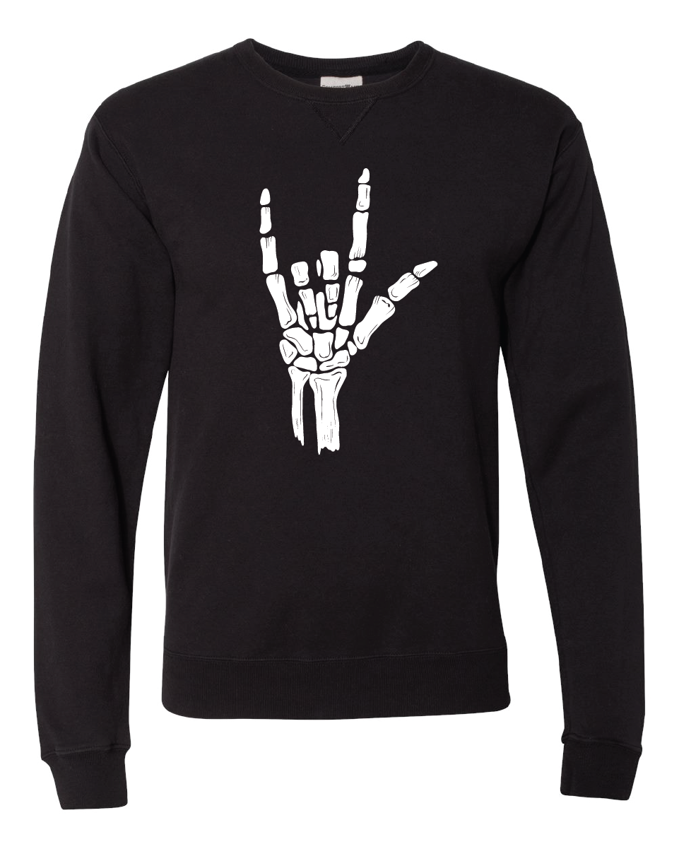 ILY Skeleton Crewneck Adult White Imprint