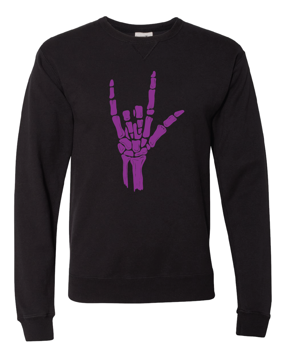 ILY Skeleton Crewneck Adult Purple Imprint