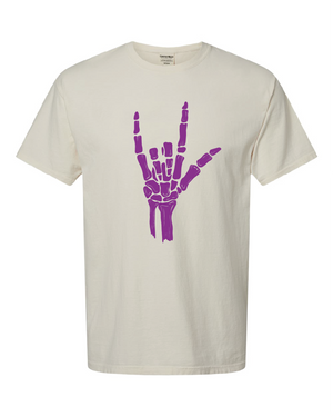 ILY Skeleton Tee Adult purple imprint